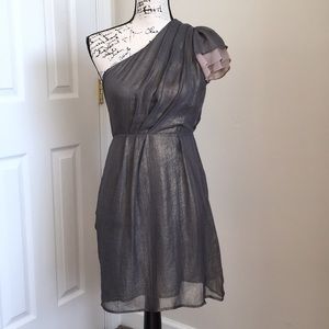Greylin Gray/gold metallic dress